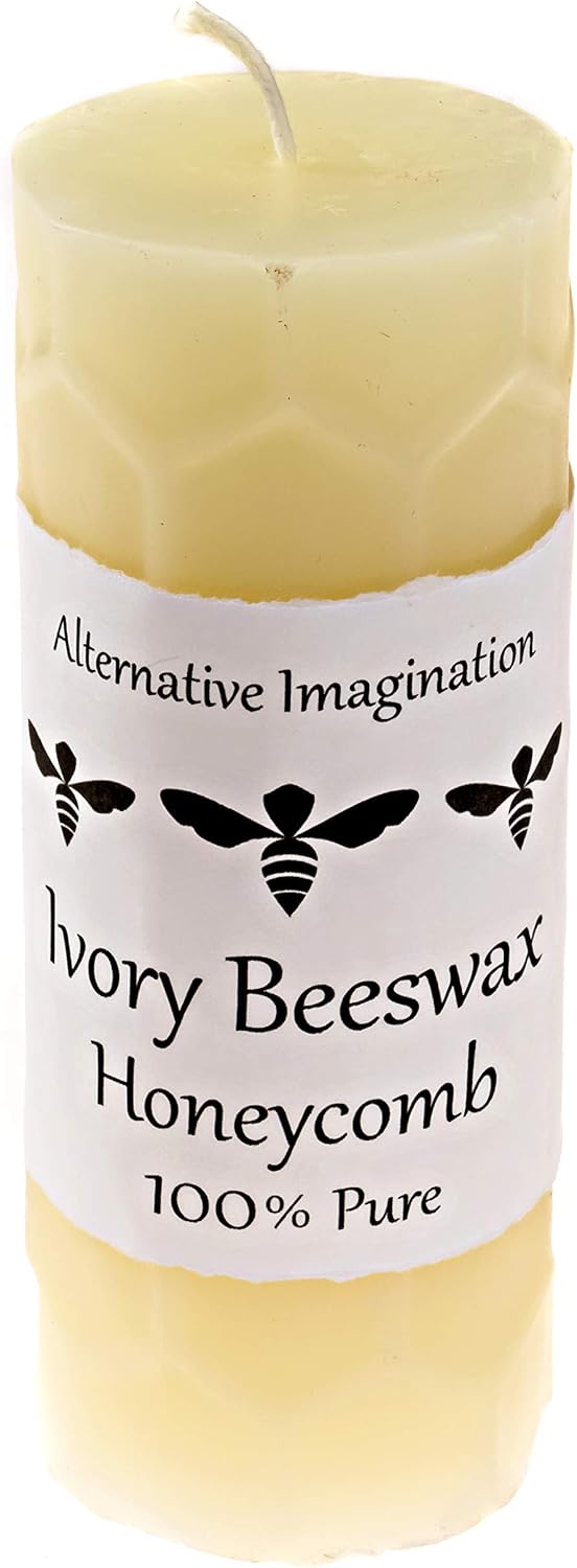 Honeycomb White Beeswax Candles - 2x6 Pillar Candles, 60 Hours - Naturally Whitened & Additive Free - Smokeless, Dripless, Unscented - 1 Pack - for Home Decor, Gifts - Alternative Imagination image 3