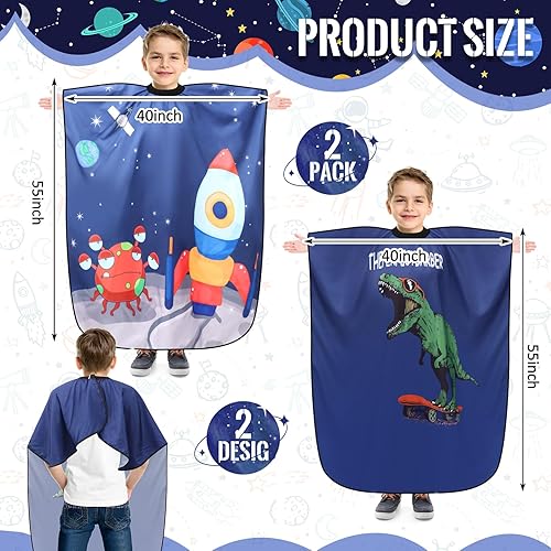 Miniatura 2 de 2 piezas de capa de peluquería profesional de peluquería para corte de pelo, capa de corte de pelo, capa de delantal con cierre, cubierta de corte