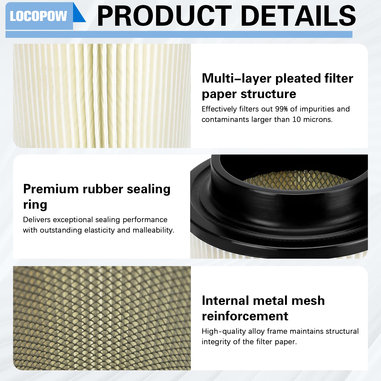 LOCOPOW 7080595 7082101 Filtro de aire para Polaris Sportsman 335 400 450 500 550 550 570 600 700 800/ Scrambler XP 850 1000 Trail Boss 325 330 Xpedition 325 425 Ranger 500