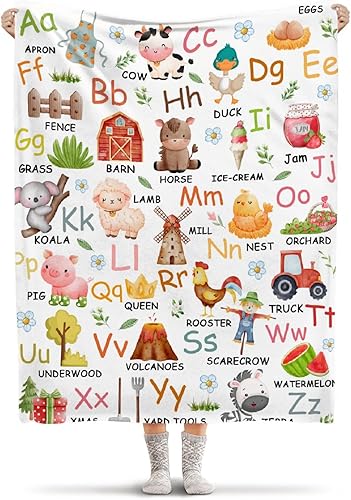 Miniatura 2 de Manta de franela de animales de granja, suave, acogedora, ligera, mullida para sofá, cama, automóvil, sofá, campamento al aire libre, regalo, 40 x