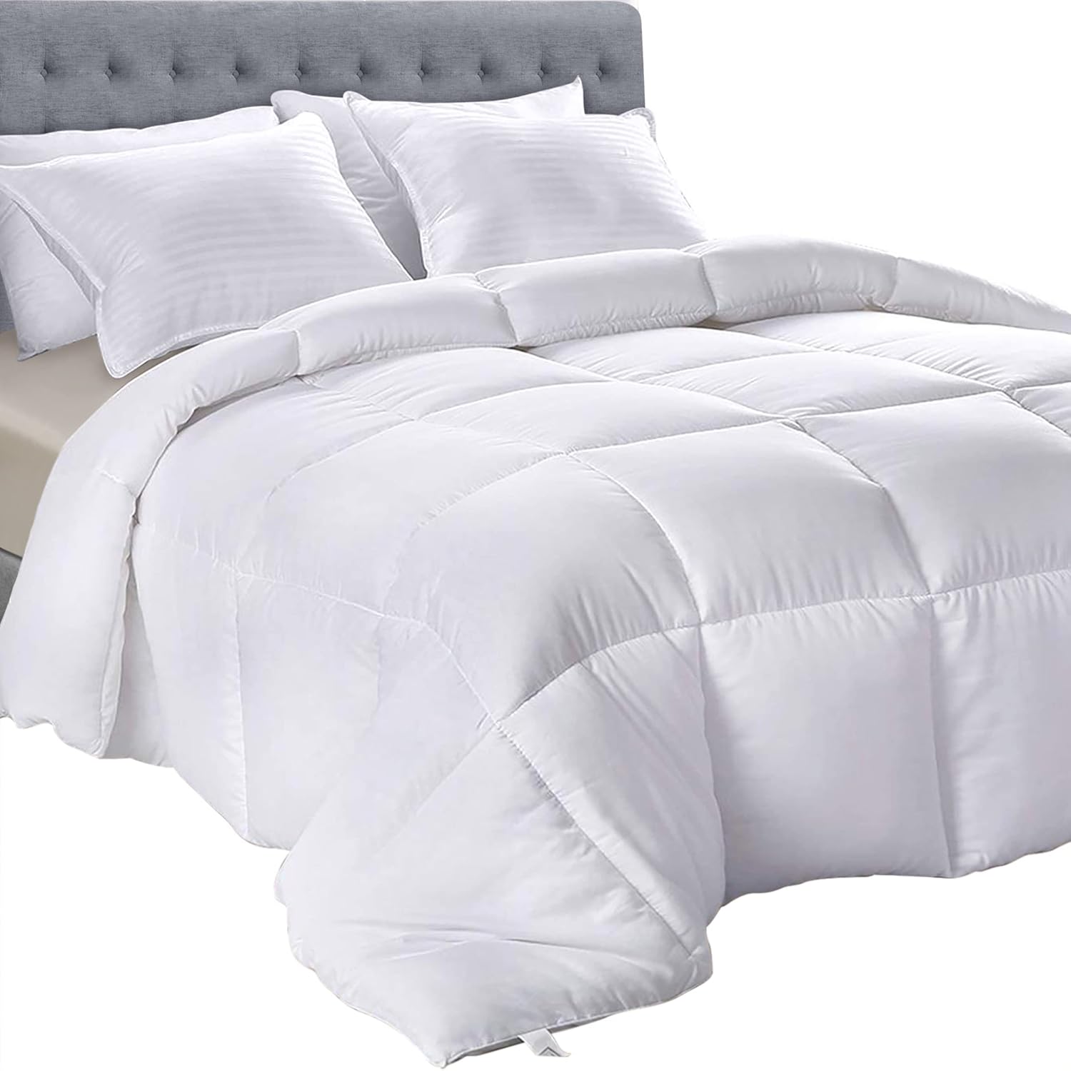 Utopia Bedding Down Alternative Comforter (Twin, White) - All Season Comforter - Plush Siliconized Fiberfill Duvet Insert - Box Stitched : Home & Kitchen