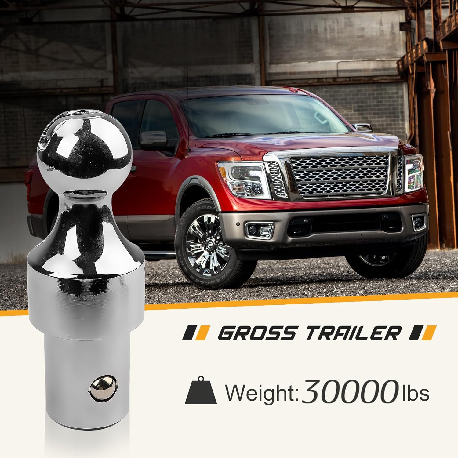 60629 Gooseneck Hitch Ball Puck System Fit for Ford F250 F350 F450 Super Duty, Chevy Silverado, GMC Sierra 2500 3500 HD, Nissan Titan XD, Dodge Ram 2500 3500(30000lbs, 2-5/16 Hitch Ball) 97002010