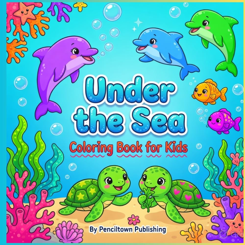Ocean Adventure Coloring Book for Kids Ages 3-5: Fun Sea Animals & Underwater Scenes: 30 Easy Pages of Whales, Dolphins, Fish & More for Preschool Creativity