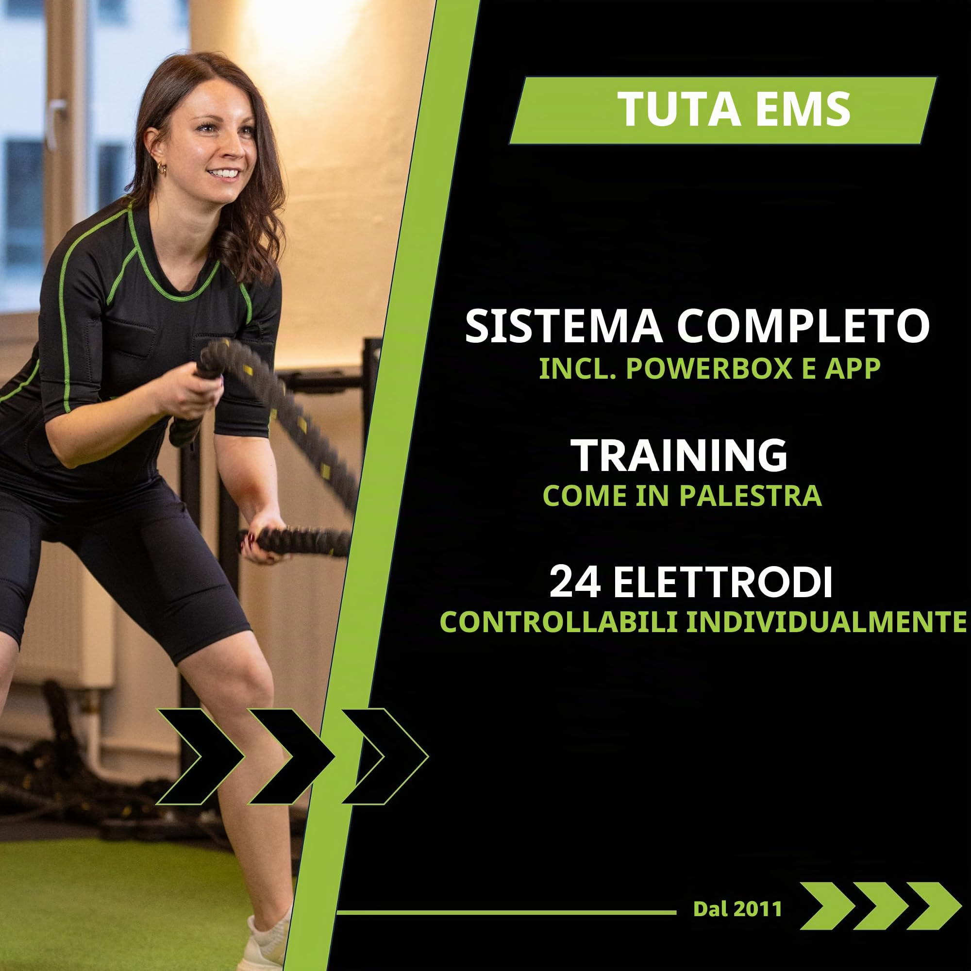 eaglefit - PRO EMS Tuta completa con 24 elettrodi per uomo e donna (wireless) - EMS Training per la casa - Attrezzatura per il fitness tutto il corpo per la costruzione muscolare e la resistenza -