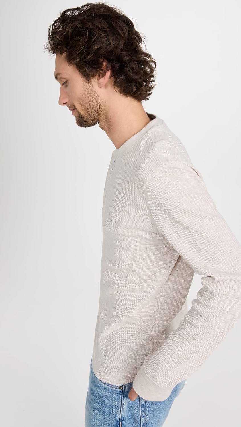 Vince Men's Sun Faded Thermal Long Sleeve Henley - Image 4