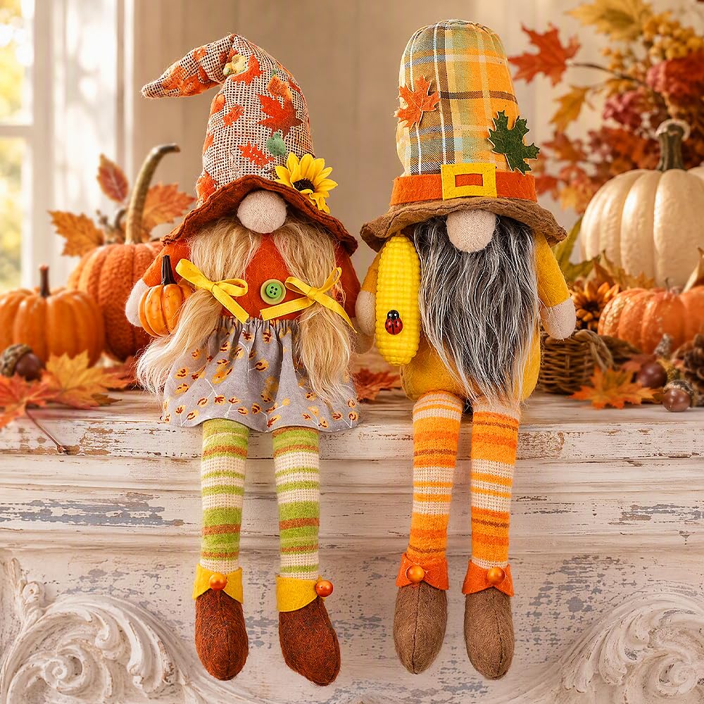 Mbuaopa 2 Pcs Coffee Gonk Gnome Plush, Handmade Swedish Tomte Gnomes