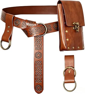 Medieval Leather Accessory Set, Halloween Cosplay Knight Kit