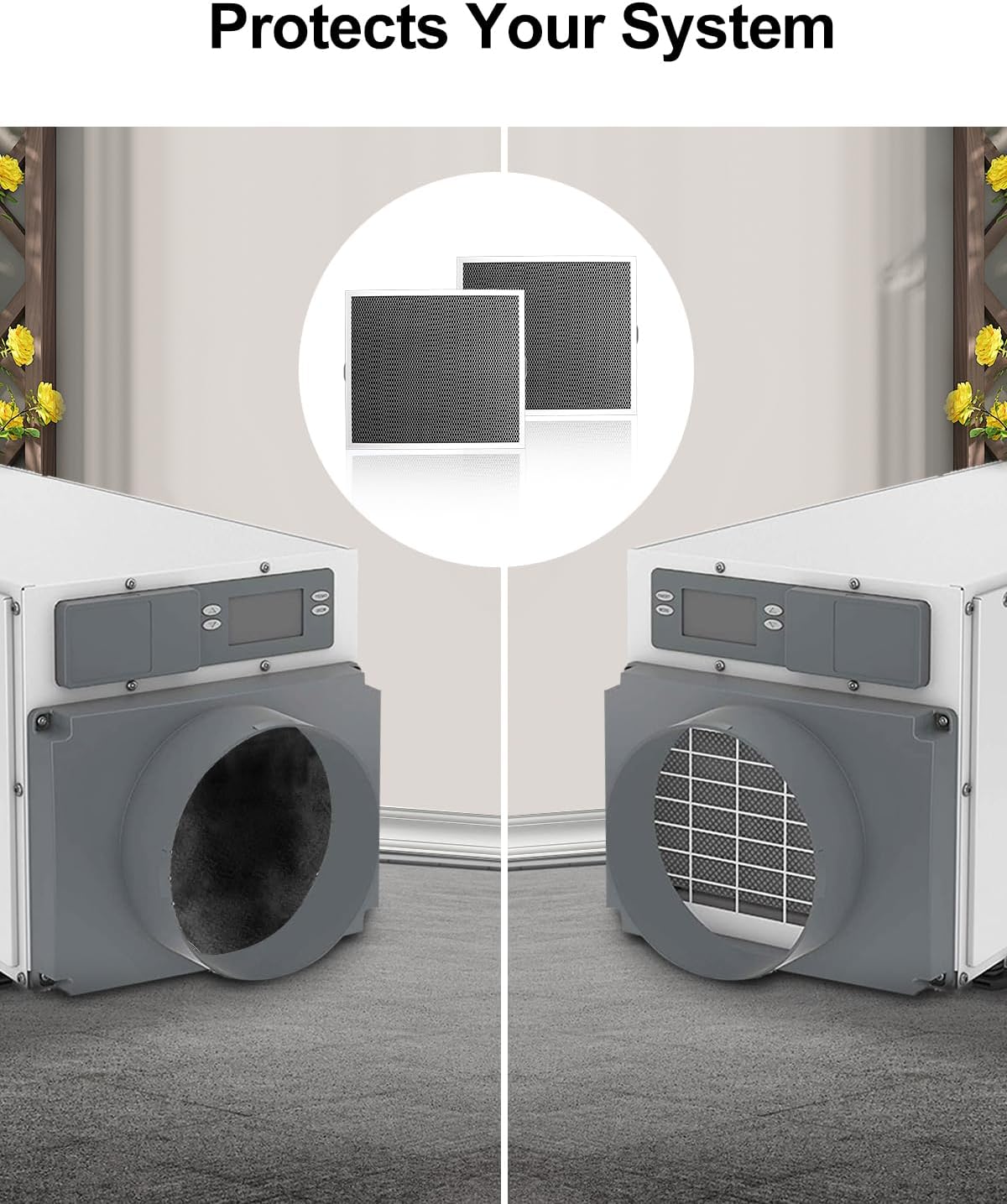 WUMZIJ 2PCS 5881 Dehumidifier Filter Compatible with Whole-House Dehumidifiers Models E100 E080 and Dehumidifying Ventilator 8192A, 12x13.5x1 MERV 8 Washable