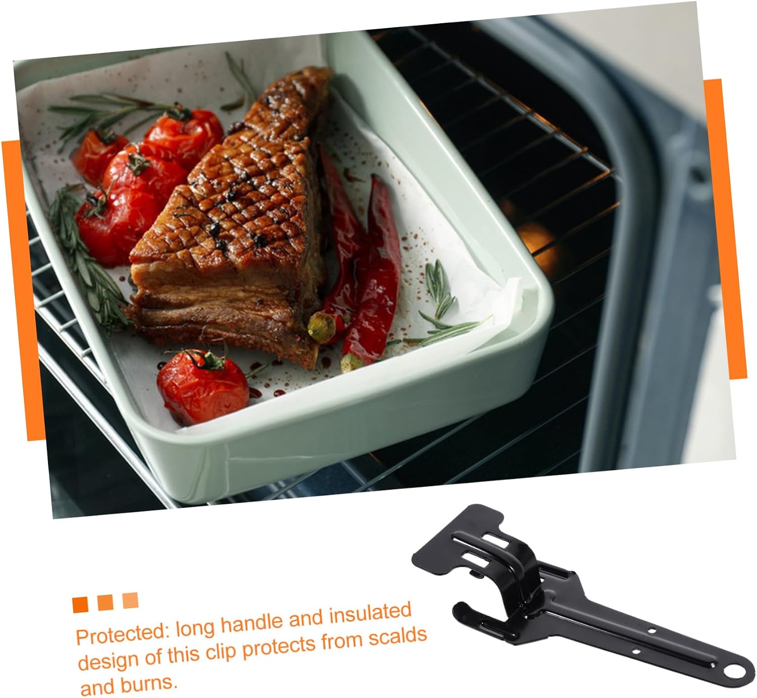 Cabilock Sturdy Oven Tray Handle Oven Tray Clip Gripper Hot Plate Holder Easy to Use Kitchenware