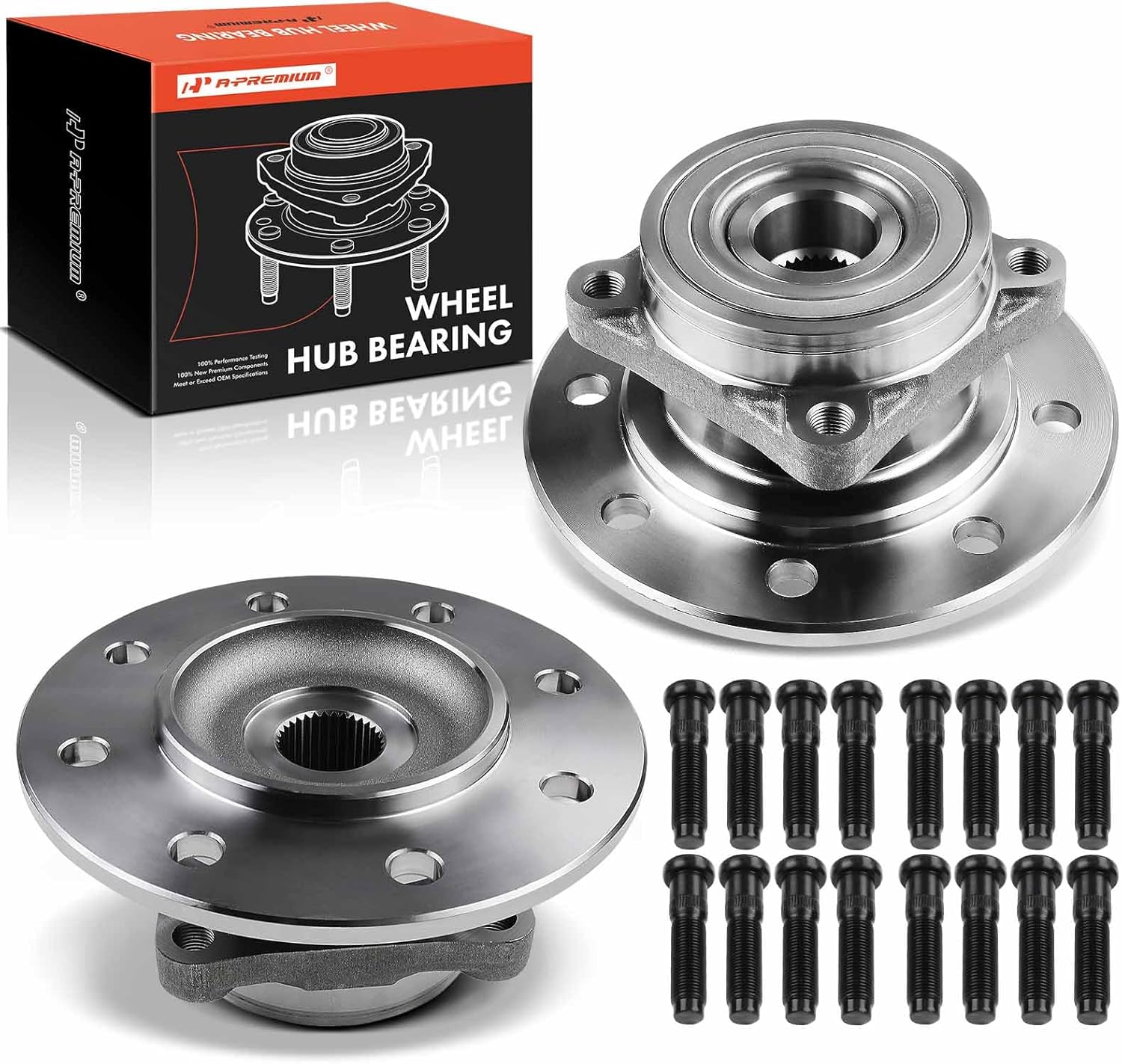 A-Premium 2 x Front Wheel Bearing and Hub Assembly Compatible with Dodge Ram 3500 1994 1995 1996 1997 1998 1999 4WD