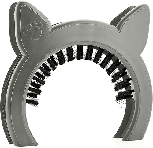 Miniatura 3 de Puerta interior para gatos, puerta de mascotas para gatos, puerta de gato oculta bandeja de arena, puerta para gatos con cepillo, se adapta a gatos
