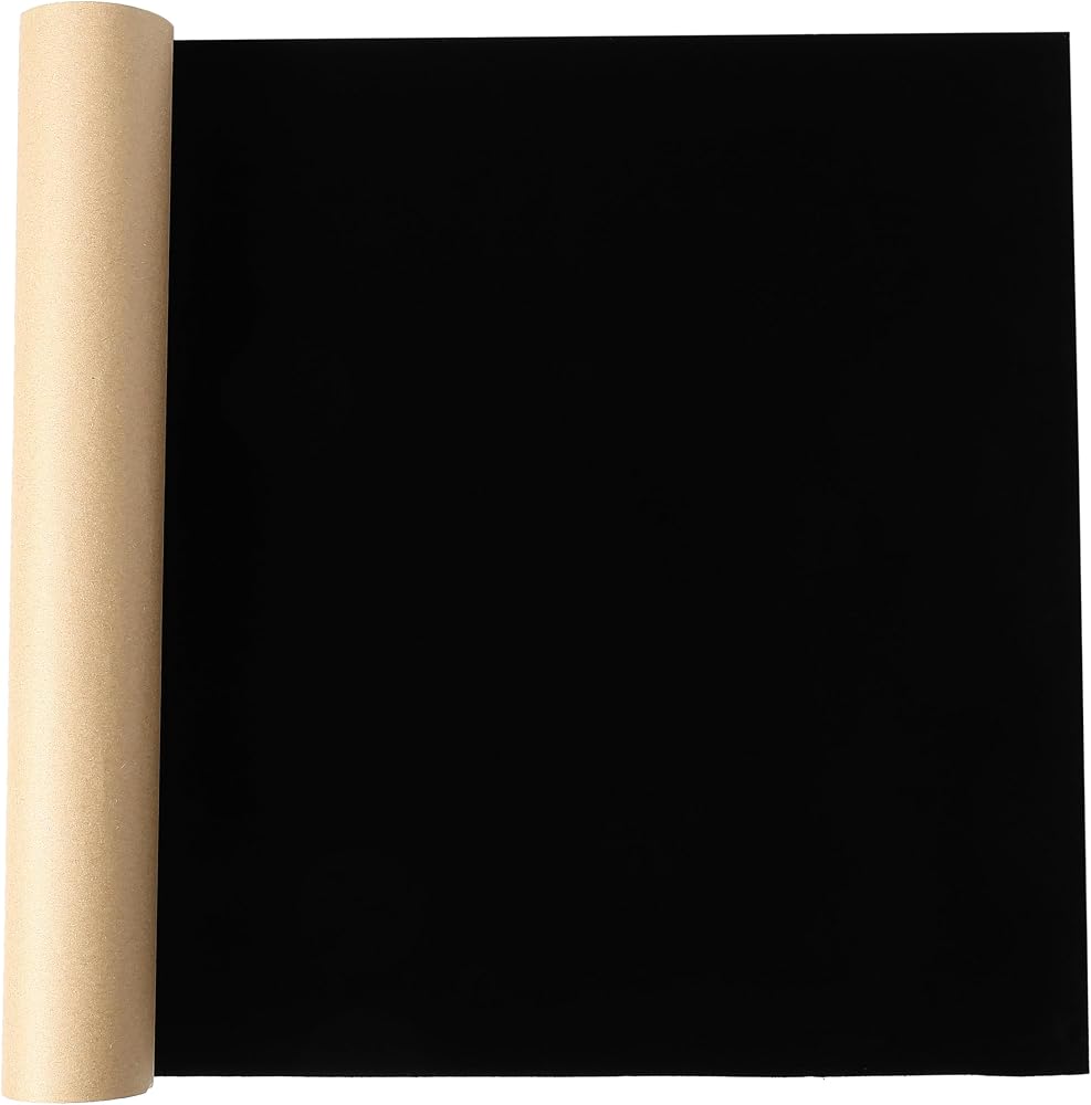 SANSAM 자체 접착 플란넬 원단 - 43.1 x 140.9cm(17.0 x 57.1인치) 롤 소프트 블랙 접착 벨벳 플로킹 라이너, 서랍, 캐비닛, 선반, 주얼리 박스, 의류, 가구용 펠트 수리 패치 — 사진 1