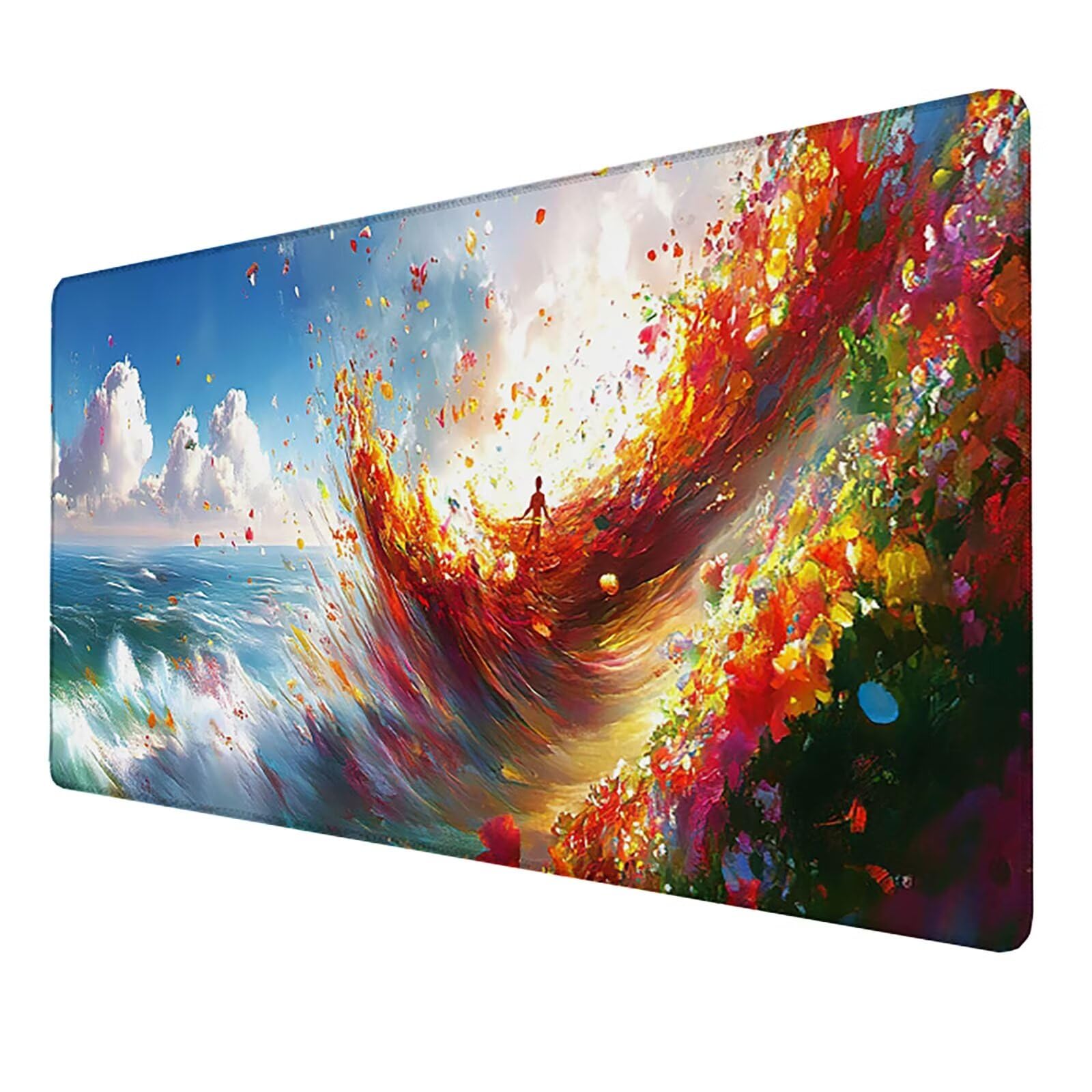 Podkładka pod mysz do gier, duża podkładka pod mysz pod klawiaturę komputerową, podkładka na biurko, kwiat, podkładka pod mysz, 1000 x 500 x 3 mm, miękka podkładka pod mysz, do gier, antypoślizgowa
