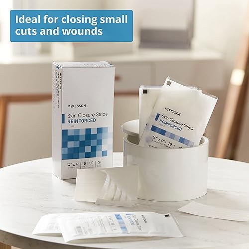 Miniatura 2 de McKesson Tira de piel reforzada con cierre 1/4 x 4 estéril 3009, 10 por paquete, 50 paquetes por caja