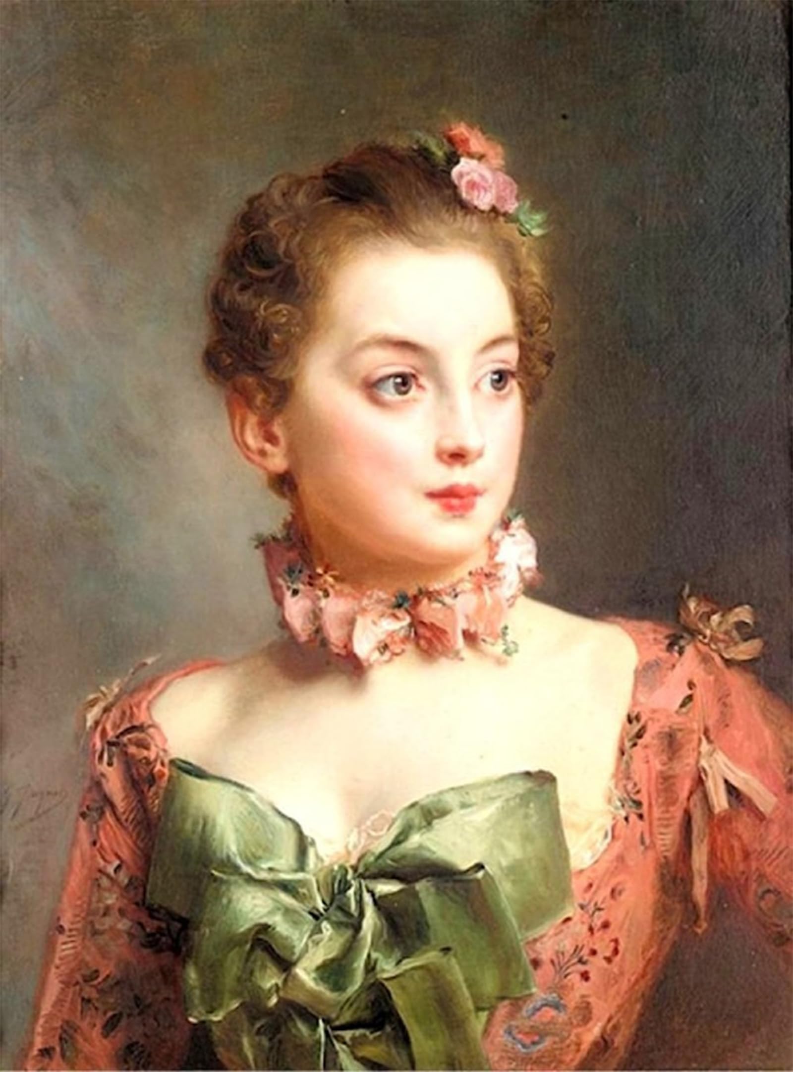 SERENDIPITP Vintage Wall Art Canvas Nordic Poster Canvas Print Picture Portrait of a Lady by Gustave Jean Jacquet Wall Art Poster for Home Decor 60x90cm