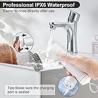 Vista 6 de Limpiador eléctrico giratorio, cepillo de limpieza eléctrico inalámbrico DEPURE con 2 velocidades giratorias y 6 cabezales de cepillo de limpieza