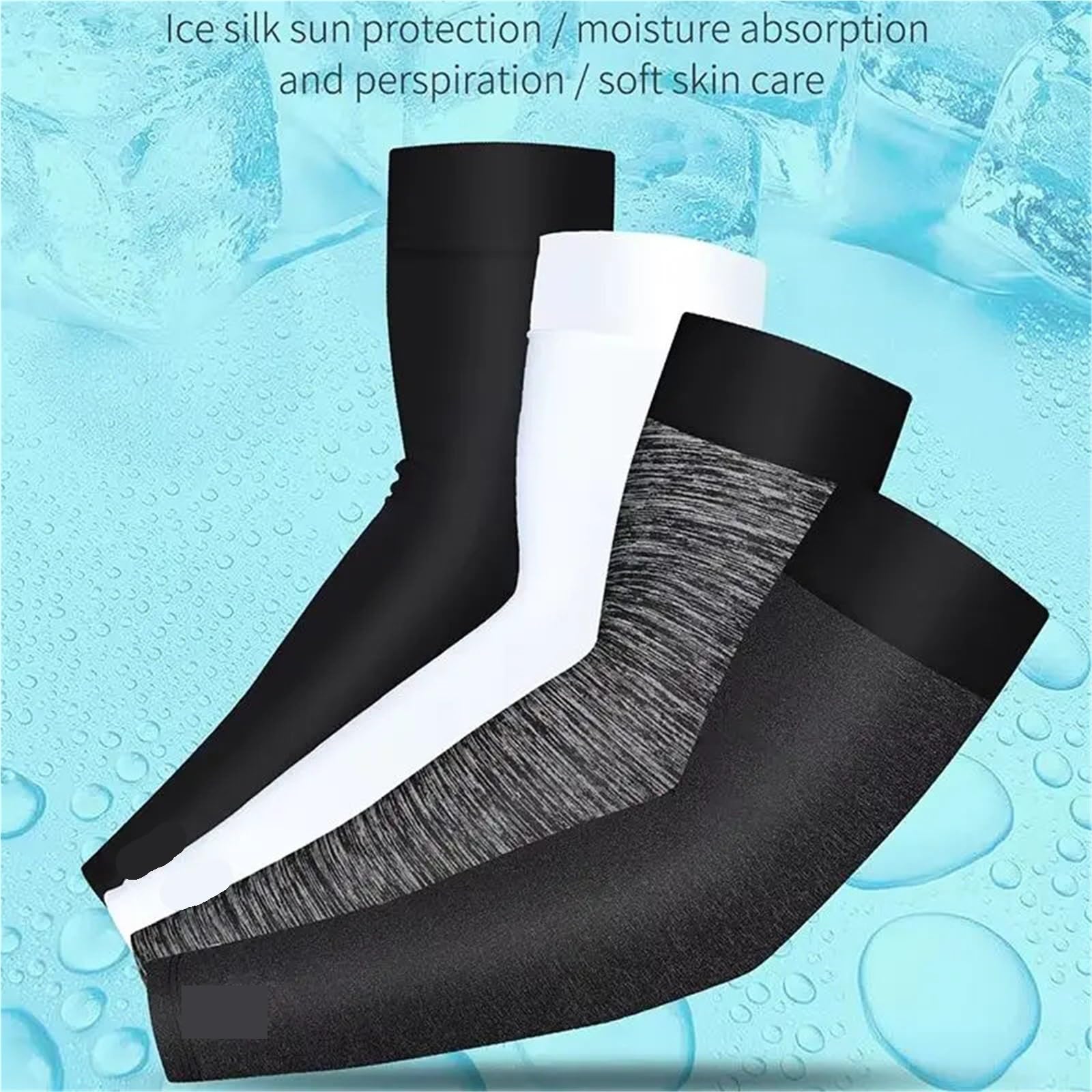 Mangas De Brazo De Seda De Hielo, Protectores Elásticos Transpirables Refrescantes for Ciclismo, Pesca, Correr, Deportes Al Aire Libre