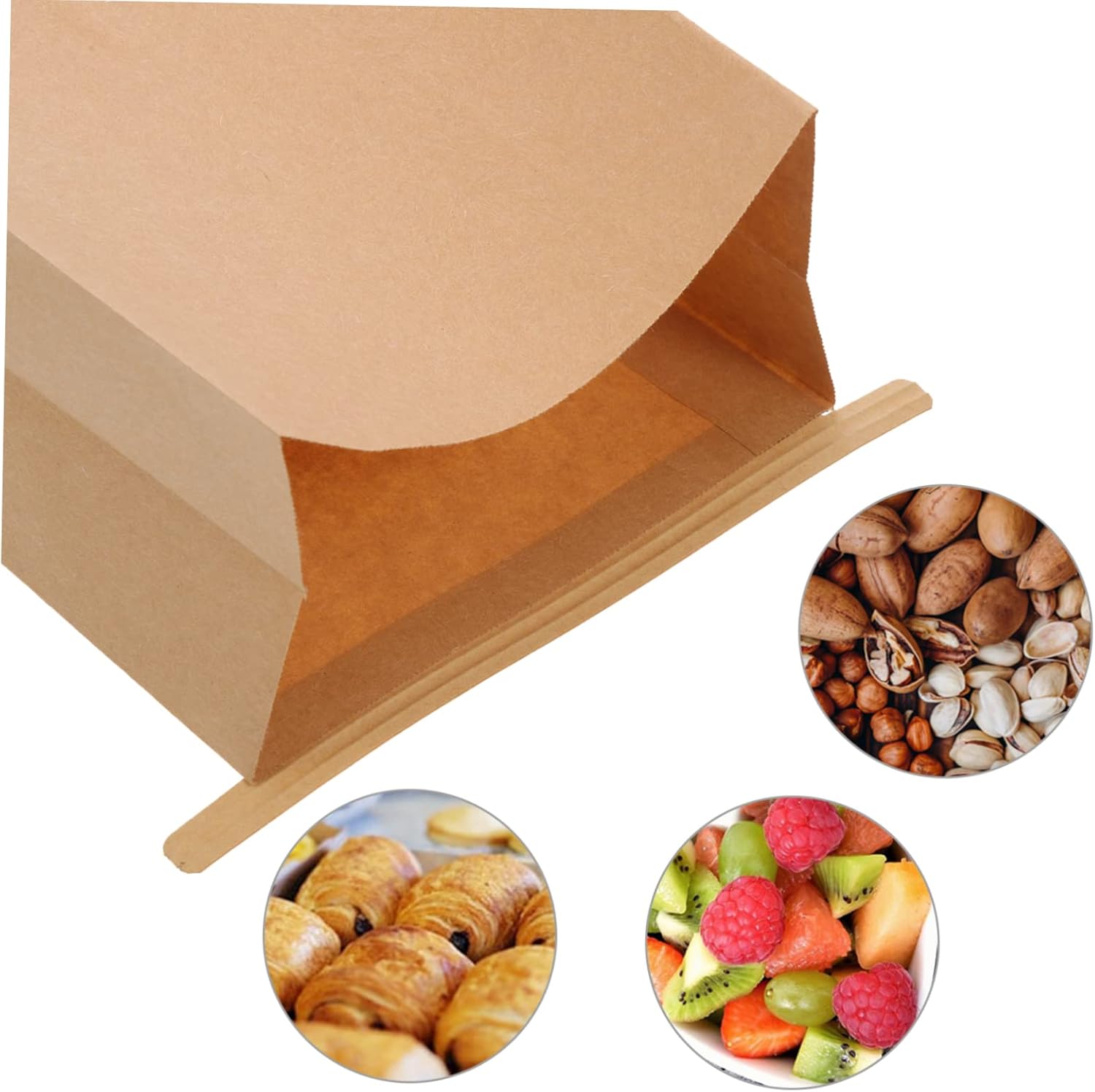 100pcs Bakery Boxes Window Kraft Paper Bags Cookie Bag Party Favor Snack Candy Baked Goods Packaging