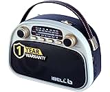 IBELL RHYTHM800 BT Portable FM Radio with Bluetooth Speaker, USB, SD Slot, MP3 Player, Rechargable Battery, Telescopic Antenna & Dynamic Speaker, 3 Band (Black)