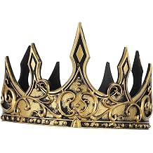 Pack of 1 Funny Party Hats Kings Crown Round Crowns Men's Prince Tiara Medieval King Costume Accessory for Cosplay Birthday, As Shown, 68.00X15.00X15.00CM