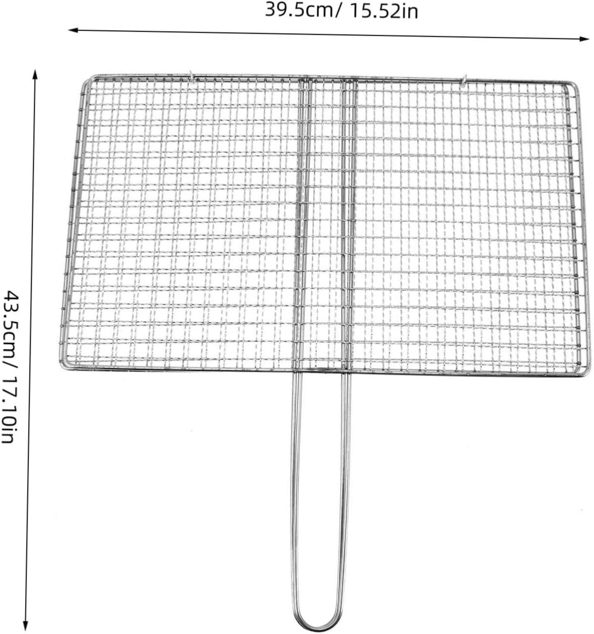 YARNOW Stainless Steel Fish Grill Basket with Handle for Outdoor BBQ Portable Rack for Grilling Meat Vegetables and Fish Camping and Picnics
