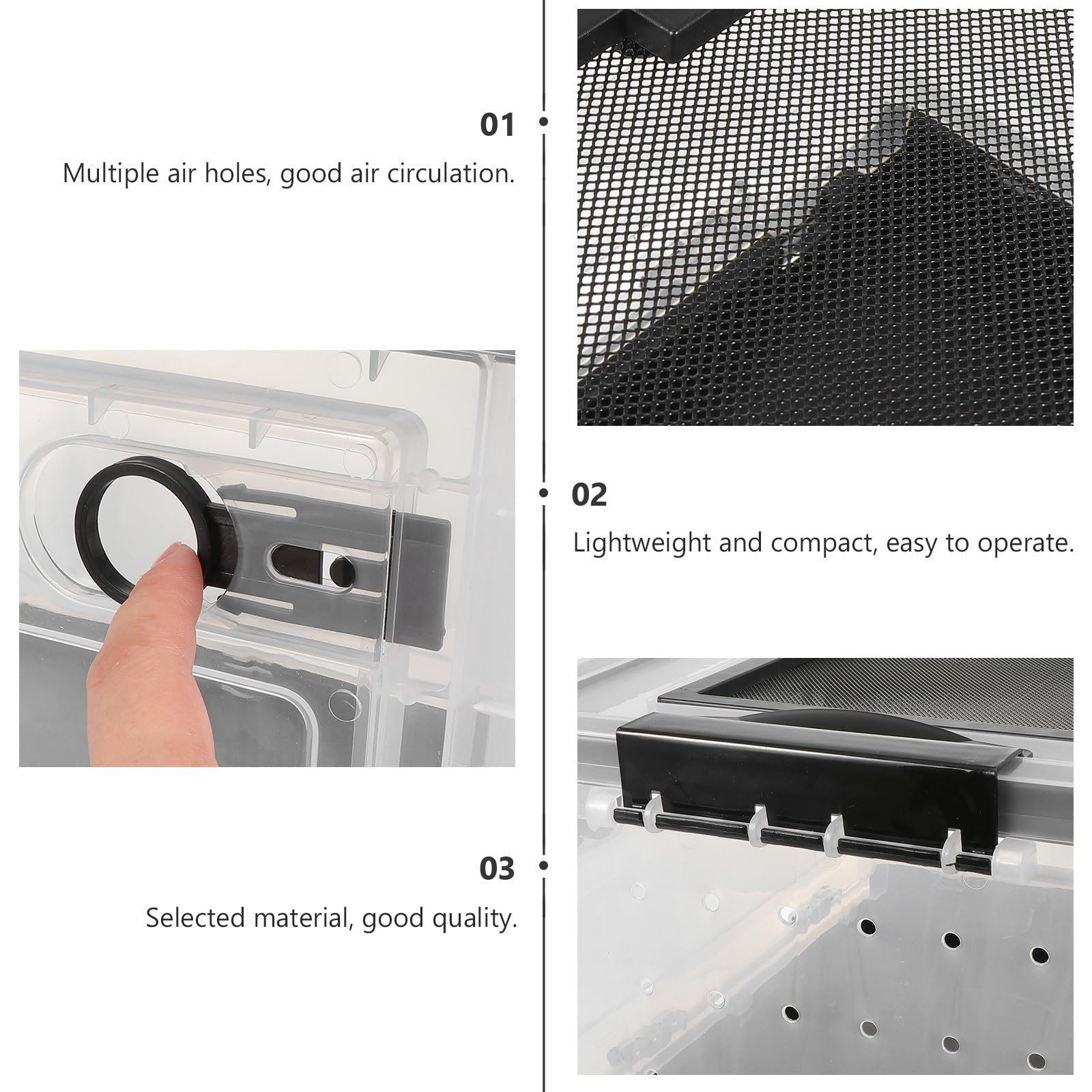 Gatuida Jaula Apertura Frontal y Superior Separada de Plástico Múltiples Orificios de Ventilación Ligera y Conveniente para Alimentar para Hámster Adecuado para Mascotas Pequeñas