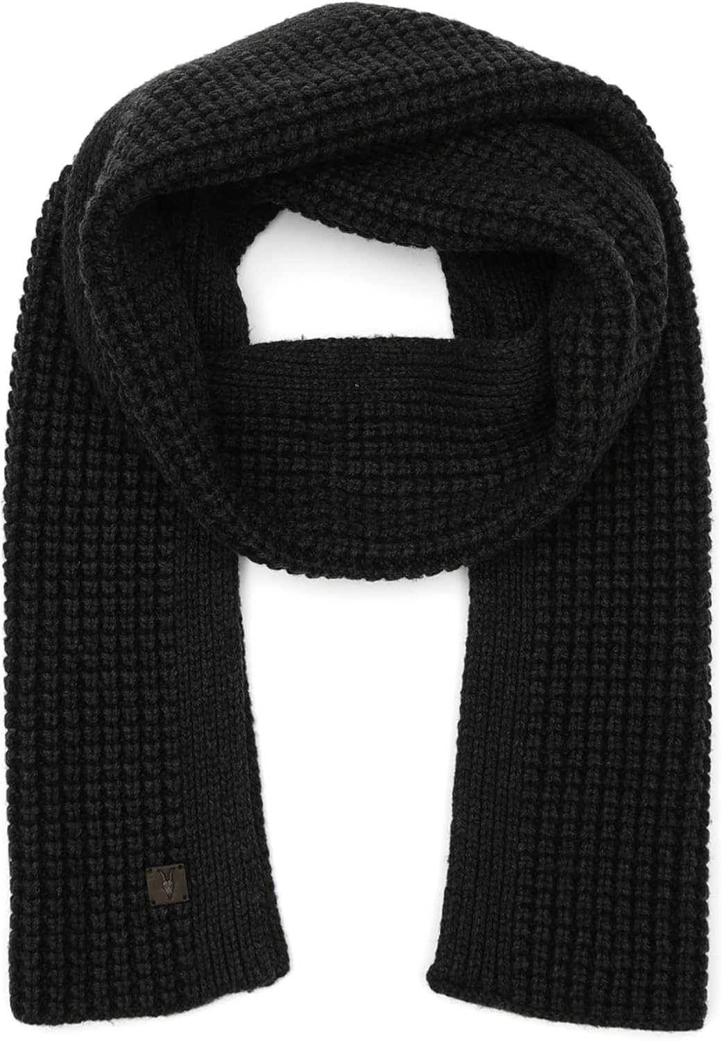 AllSaints Mens Waffle Stitch Knit Scarf, Classic Winter Scarf for Cold