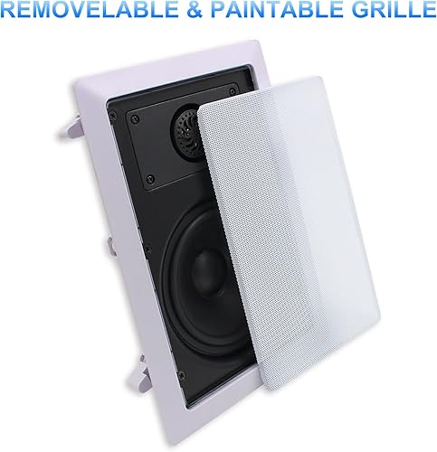 Miniatura 3 de Herdio Altavoces de techo de pared de 5.25 pulgadas, 400 W, 2 vías, perfectos para colocación en interiores y exteriores, baño, cocina, porches