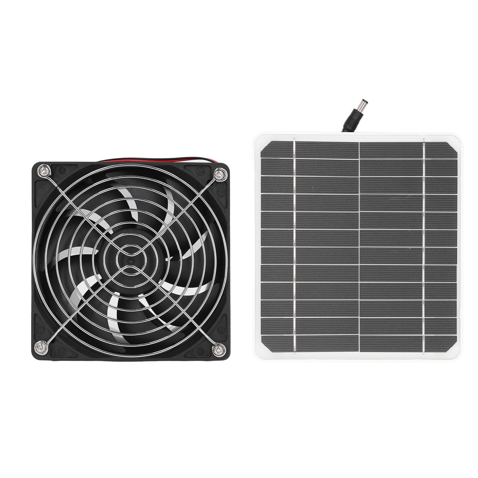 Alomejor Solarbetriebener Abluftventilator, 50W 12V Hohe Effizienz, für