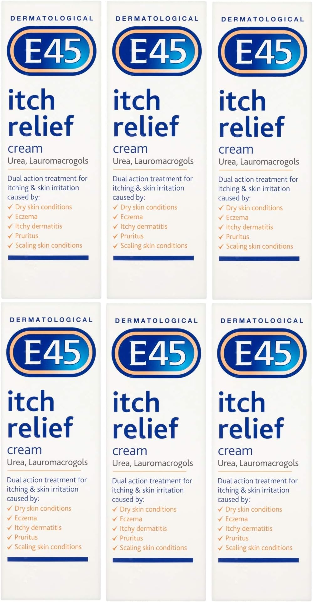 Ee 6 X E45 Itch Relief Cream 100G