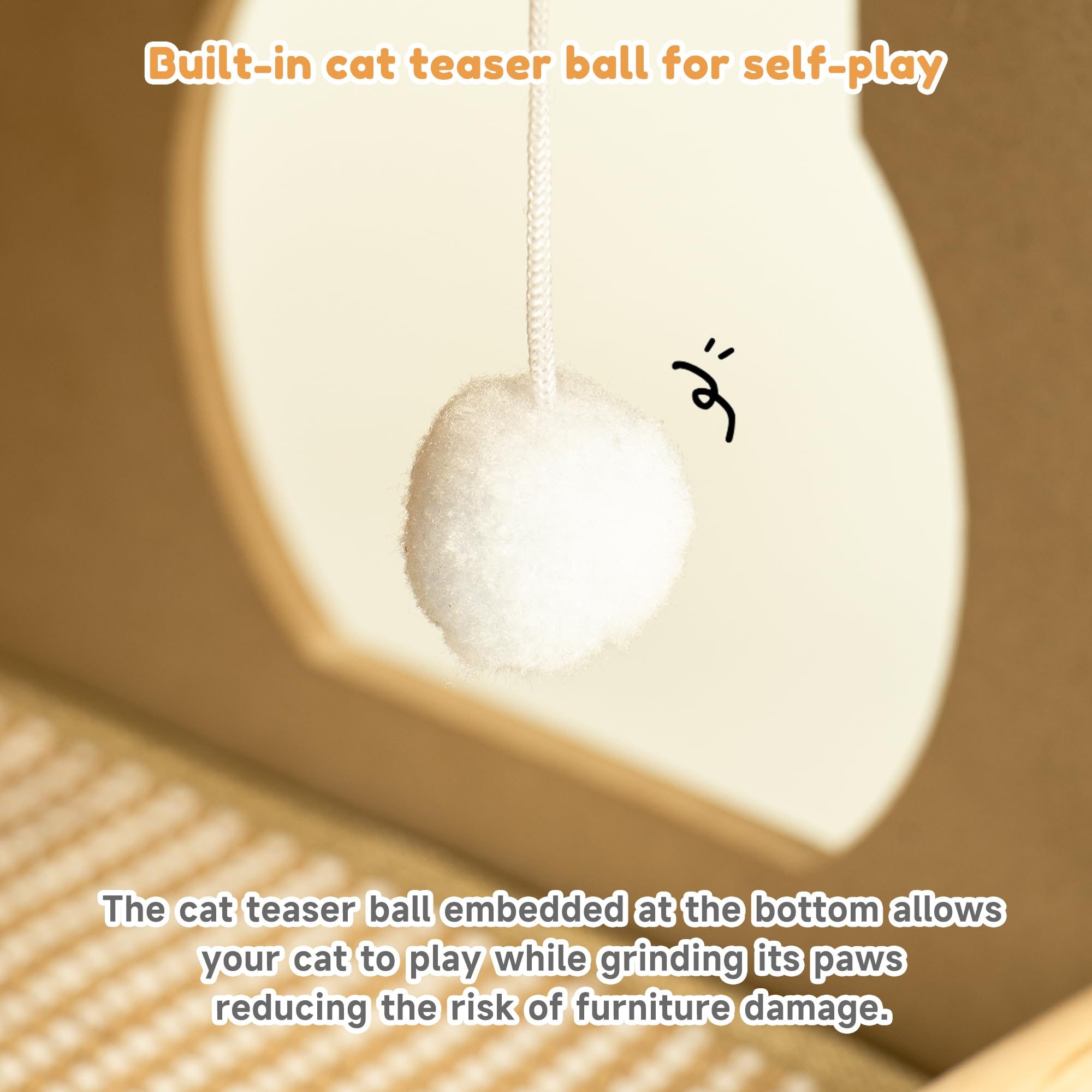 Rascador para Gatos – Versátil rascador Gato de Madera Maciza con Poste de sisal, Ideal como rascadores de Gatos o Accesorios para Gatos