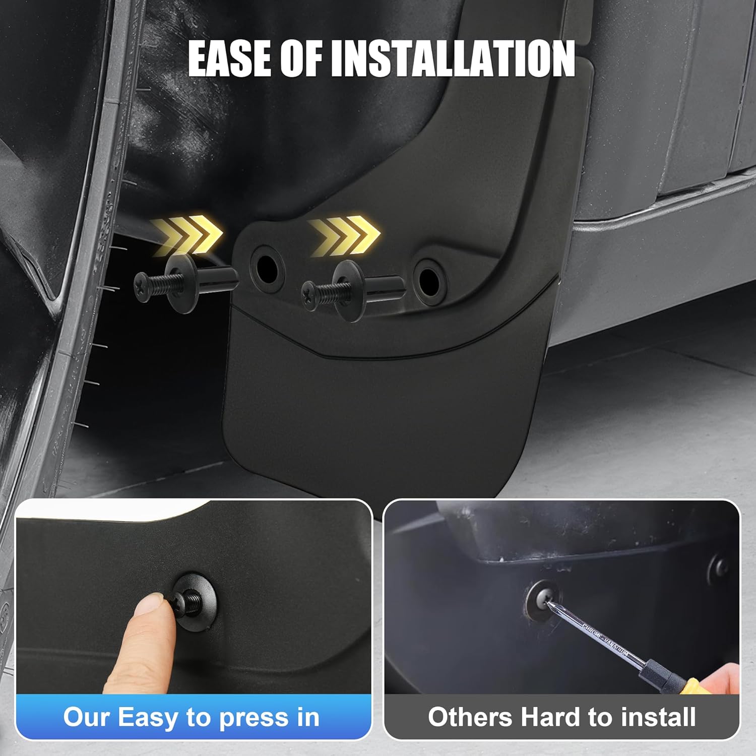 frani Upgraded Integrated Mud Flaps Designed for Tesla Model Y Juniper 2025-2026,All Weather Guards, No Drilling/Tape Required(Set of 4)