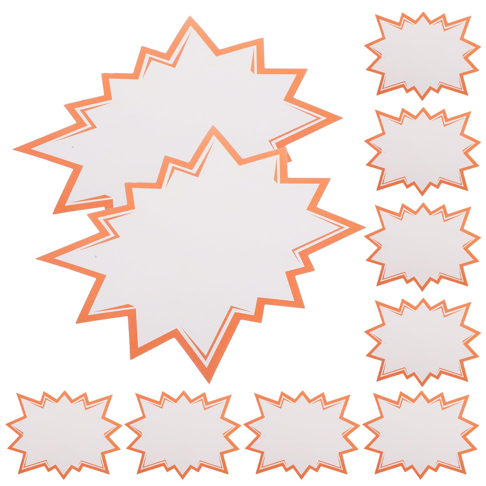 SEWACC 100Pcs Burst Star Cutout Retail Sale Signs Display Tags White Paper Price Labels for Garage Yard Store Pricing and Discount