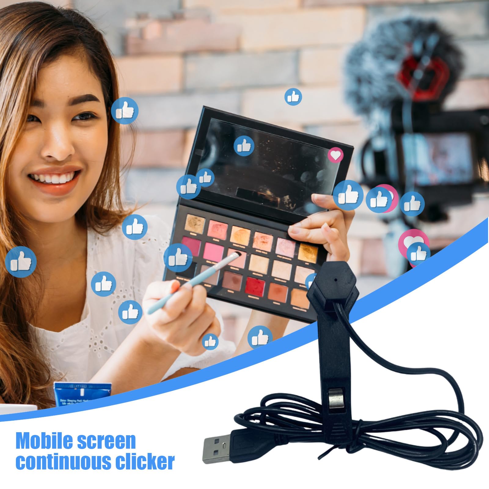 Clicker automatique | Tapper d'écran | Appareil d'écran de téléphone | Clicker automatique d'écran | Clicker de vitesse USB pour téléphone Apps Video Streaming Gadget Fast Click Simulation Finger