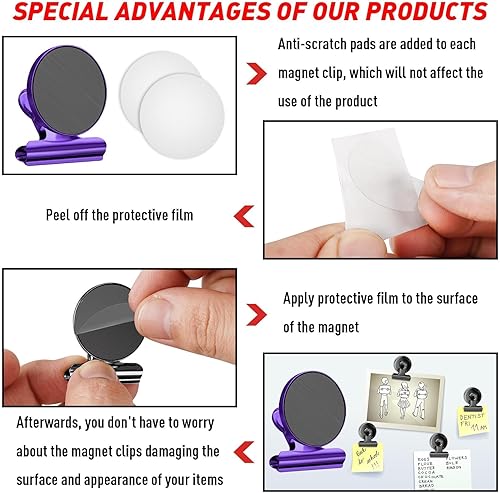 Vista 41 de FINDMAG Paquete de 12 clips magnéticos para colgar fotos y mostrar fotos, ideal para refrigerador, exhibición de fotos de graduación y soportes