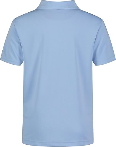Miniatura 2 de Izod Camisa polo de manga corta para uniforme escolar para niños, cierre de botón, material de rendimiento que absorbe la humedad