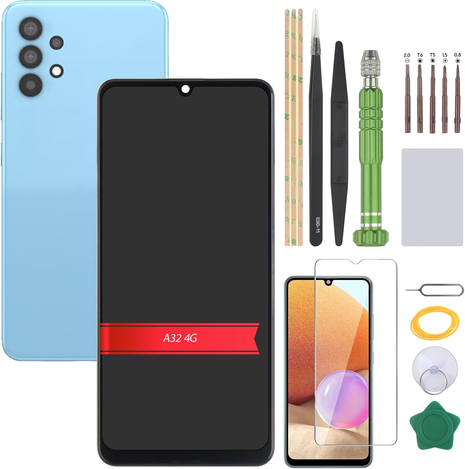 Screen for Samsung Galaxy A32 4G LCD Display Replacement for A325F/A325F/DS/A325M/A325N Touch Screen Digitizer Assembly(with Frame)