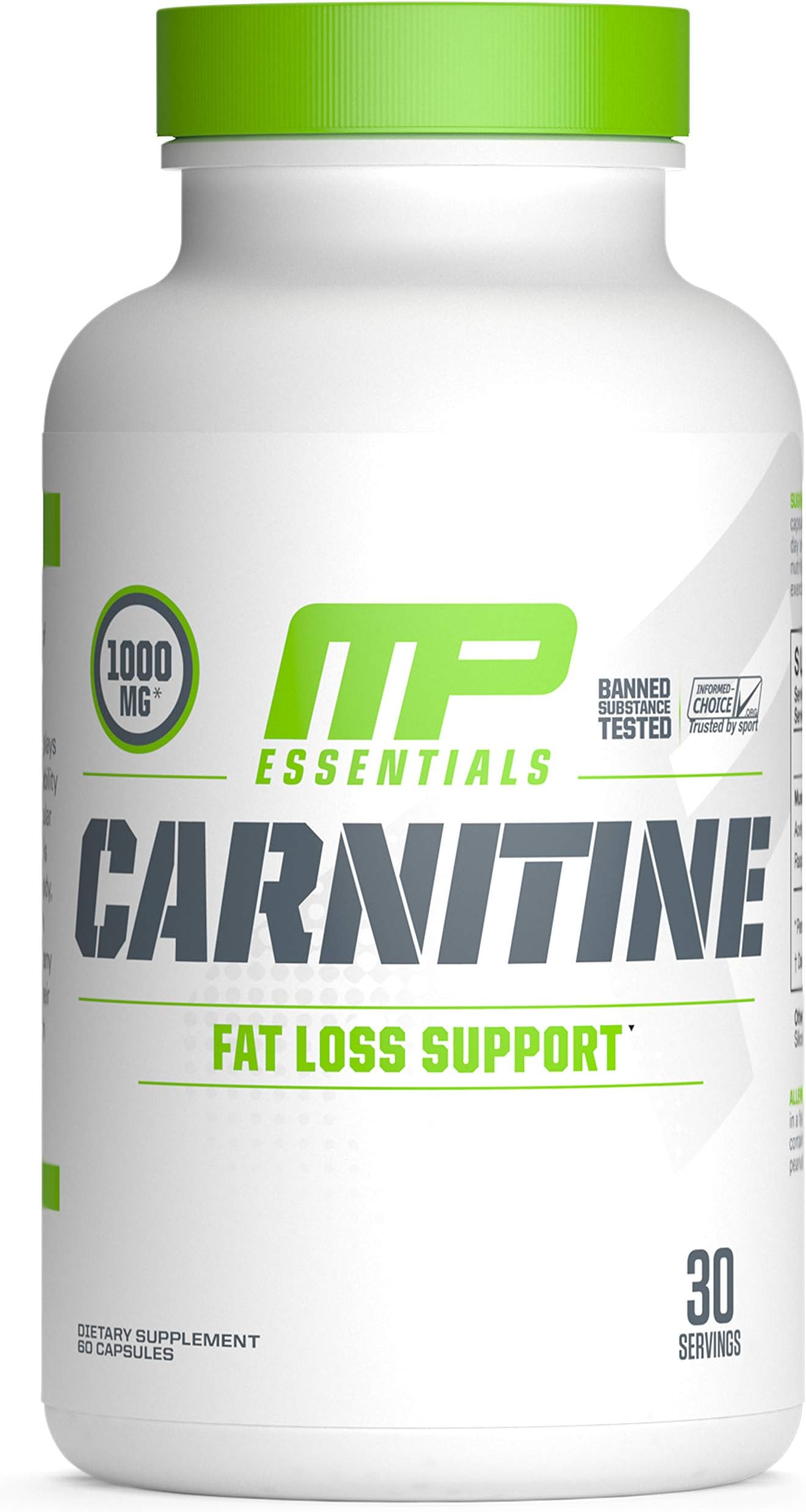 MusclePharm, Essentials, Carnitine Fat Lost Support, 1000 mg, 60 Capsule