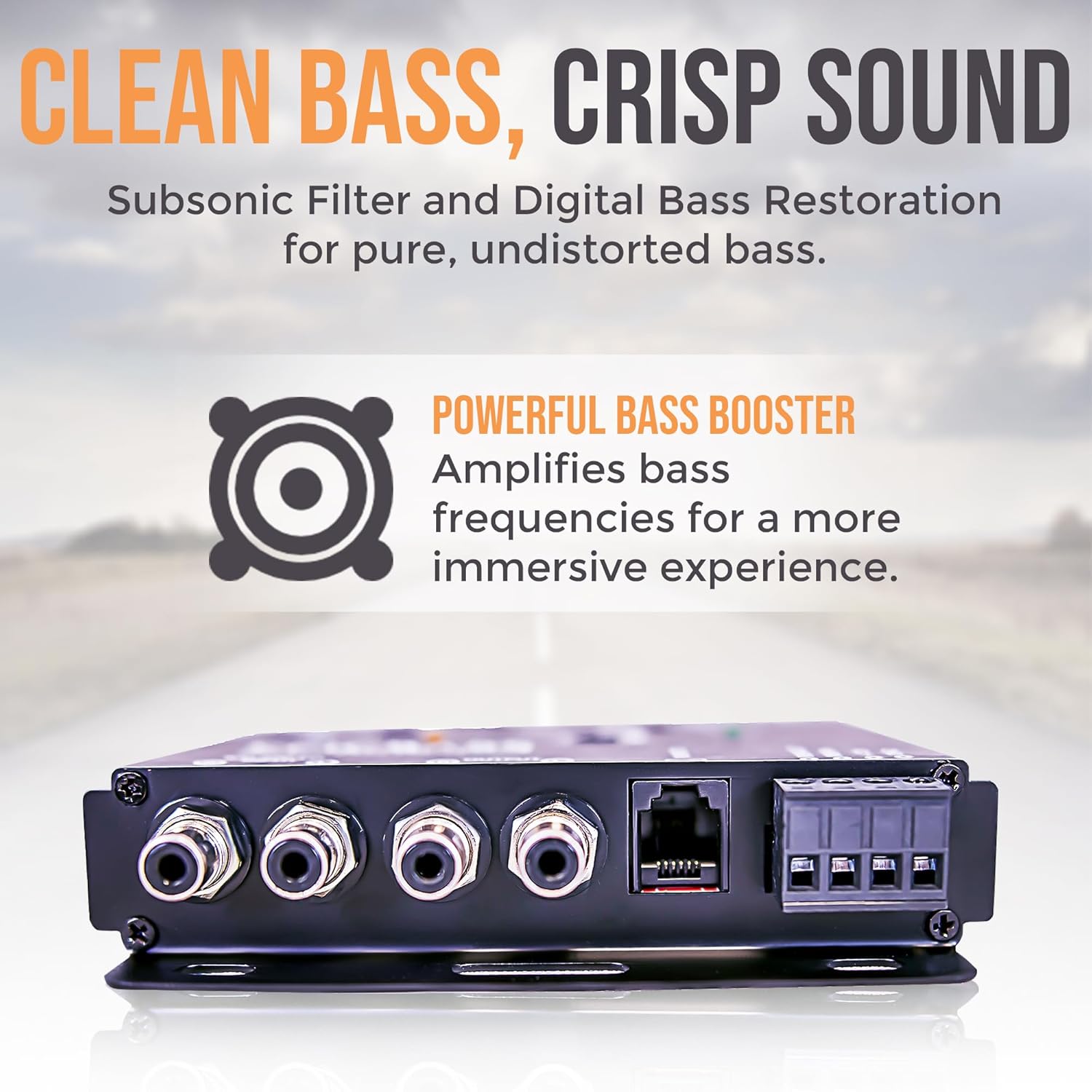 Elite Audio Epicbass Processor Premium Series RCA Install Package: 1x Epicbass Digital Bass Processor & 1x 15 ft 6-Channel RCA Cable for Car Audio Installation