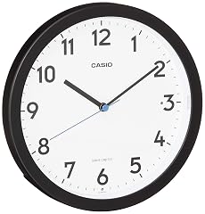CASIO IQ 860 NJ 1 JF Wall Clock, Radio Clock, Black, Analog, Auto Light, Night Second Hand Stop