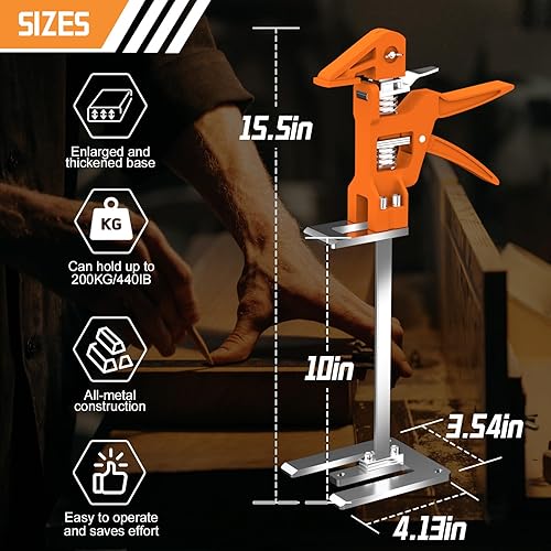 Miniatura 2 de Actualización Paquete de 2 gatos de brazo de ahorro de mano de trabajo, elevadores de muebles de acero inoxidable de 15.5 pulgadas con bolso,