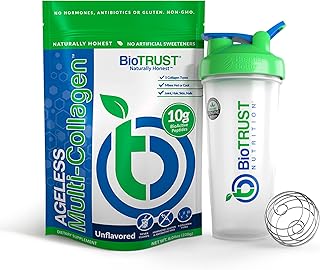 BioTrust Ageless Multi Collagen 5-in-1 Protein Powder (Unflavored) BlenderBottle Bundle