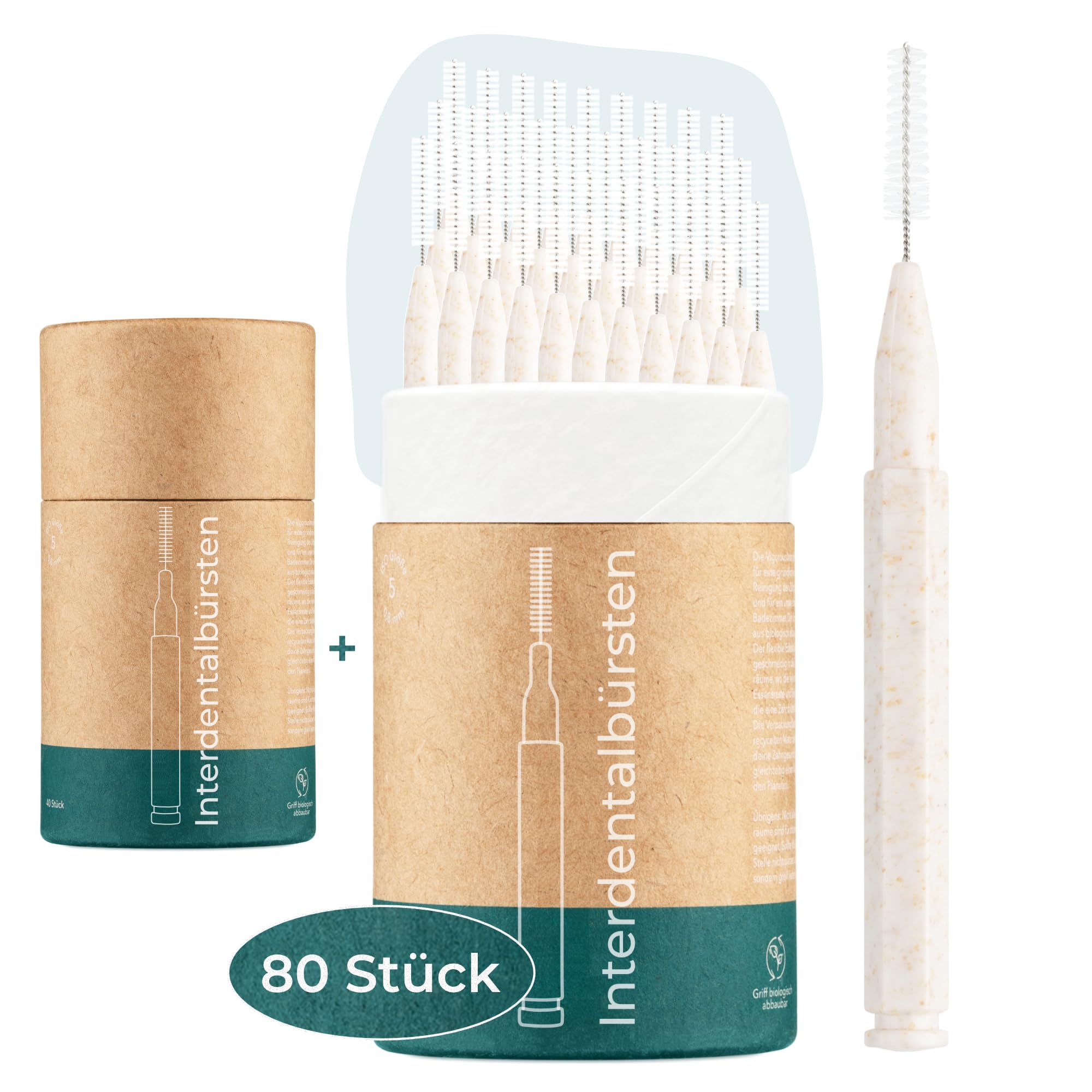 VIGOROUS® Confezione da 80 spazzole interdentali sostenibili – ISO 4, 0,7 mm – Spazzole interdentali per una pulizia accurata dei denti – Spazzole dentali – Pratici spazzolini da denti
