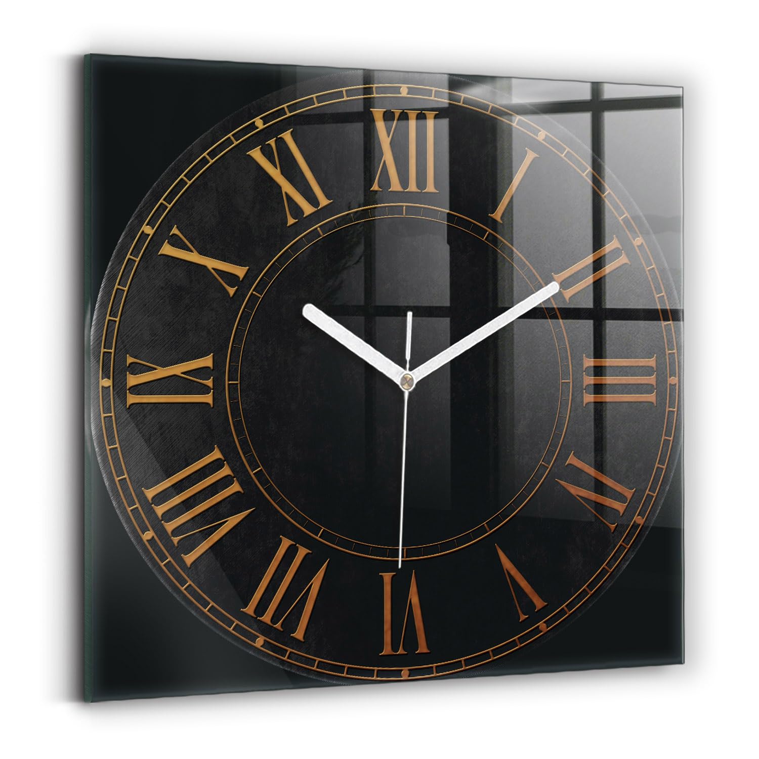 Horloge silencieuse de qualité supérieure Wallfluent 30x30 cm à aiguilles blanches