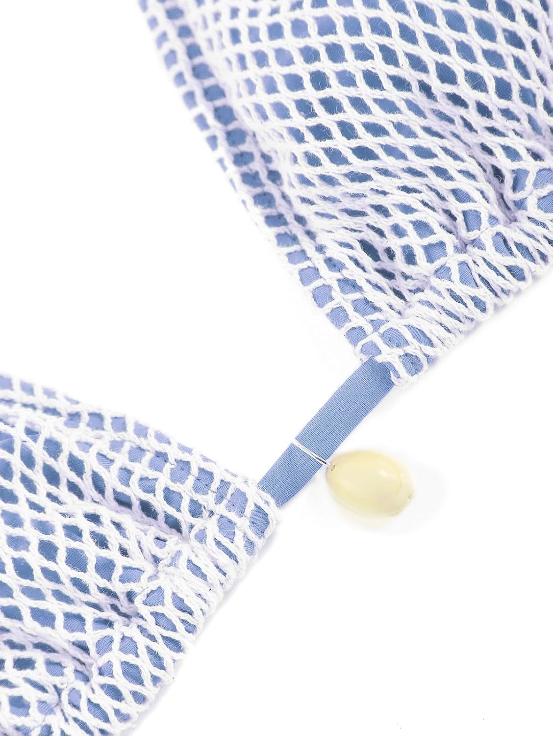 ZAFUL Women's Triangle Bikini Top Multiway Fishnet Tie Back Bandeau Halter String Bikini Swimsuit Bathing Suit - Image 2