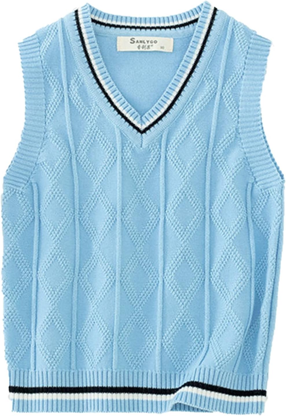 Hularka Kids Boys Girls Sleeveless Sweater Vest Pullover Knitted Jumper School Uniform Tank Top Waistcoat Gilets