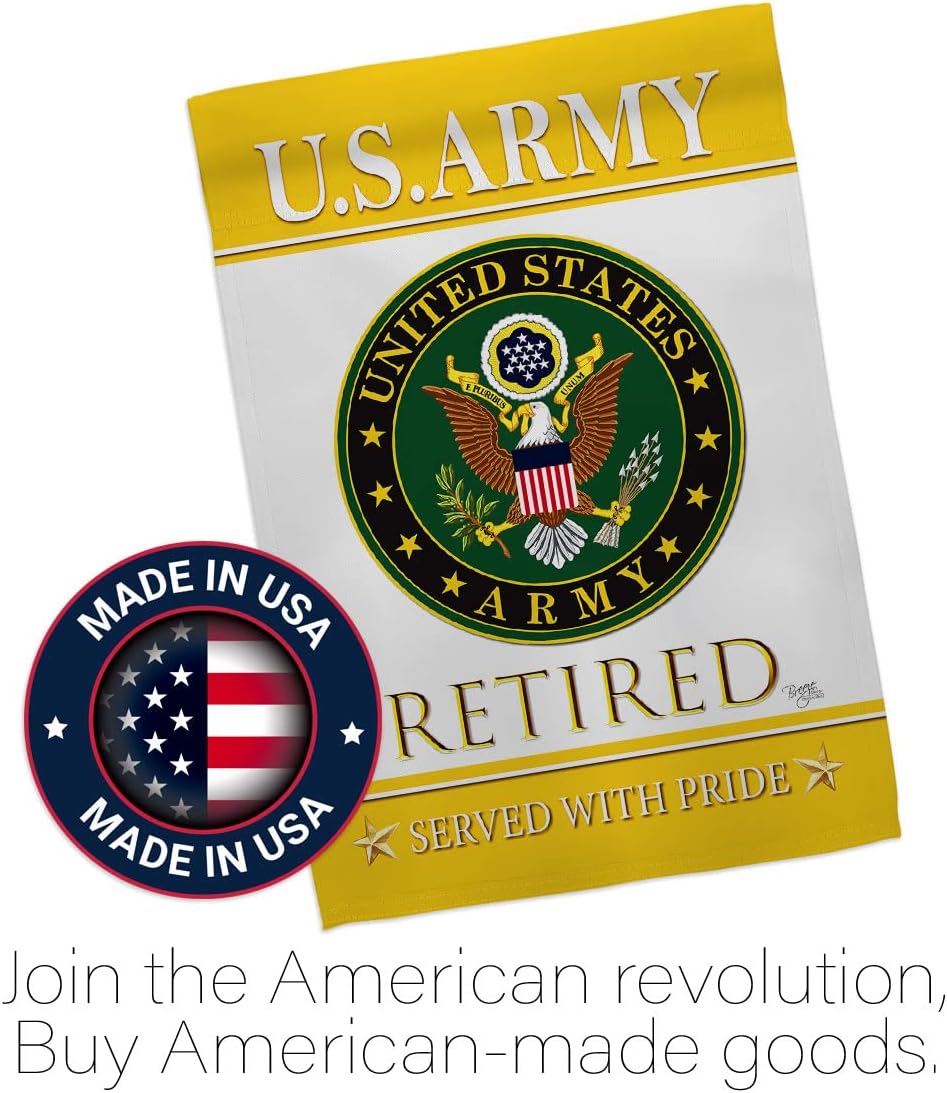 US Army Retired Garden Flag - Set with Stand Armed Forces Rangers United State American Military Veteran Retire Official - House Decoration Banner Small Yard Gift Double-Sided Made in USA 13 X 18.5 - Image 5