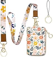 Vista 9 de bolimoss Cordón con cartera, funda de identificación con cremallera y cordón, soporte para credencial, cartera con cordón para mujer, cartera
