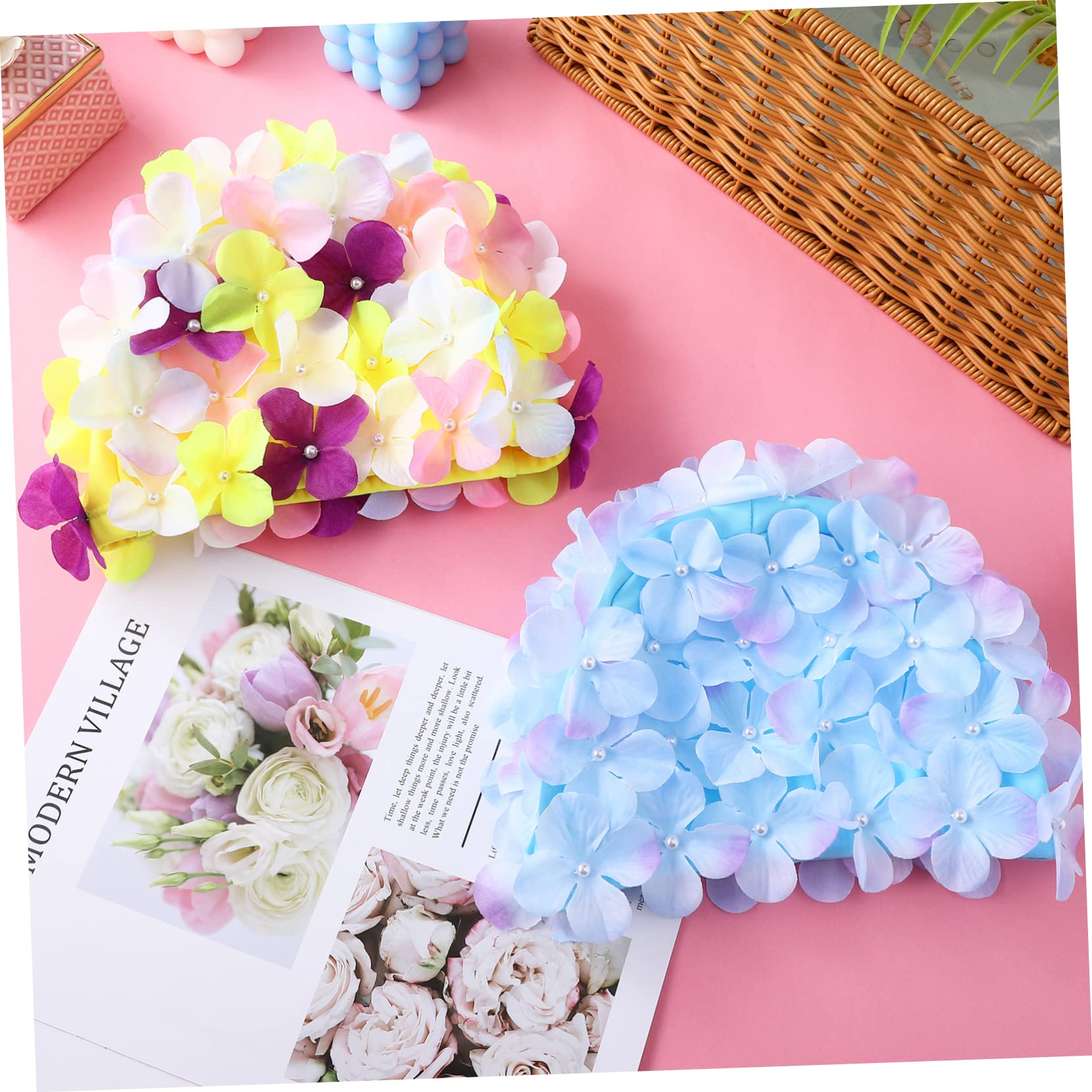Happyyami 10pièces Bonnets De Natation Caps Réutilisables Bonnet De Bain Élégant pour Piscine Et Spa