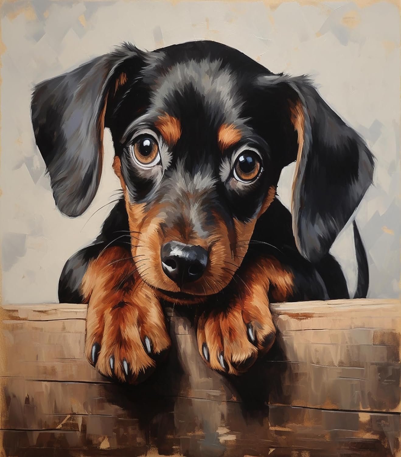 ZMHZMY DIY Oil Painting Paint by Number kit for Adults Beginner Dachshunds DIY Canvas Painting by Numbers Arts Craft for Home Wall Decoration,40x50cm